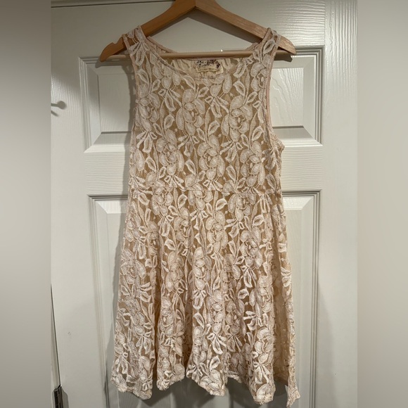 Free People Ivory Floral Lace Dress - Picture 1 of 9